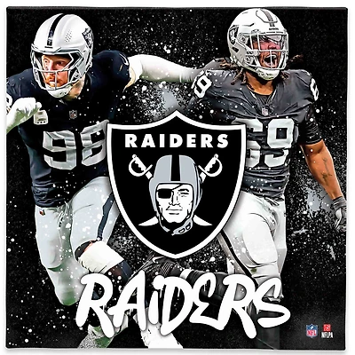 Las Vegas Raiders Adam Butler & Maxx Crosby 12" x 12" Logo Splash Canvas Art