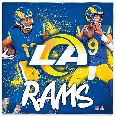 Los Angeles Rams Puka Nacua & Matthew Stafford 12" x 12" Logo Splash Canvas Art