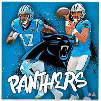Carolina Panthers Xavier Legette & Bryce Young 12" x 12" Logo Splash Canvas Art