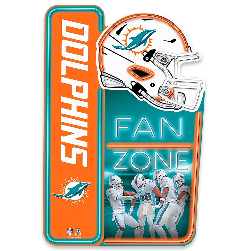 Miami Dolphins 13" x 19.5" Fan Zone Metal Sign