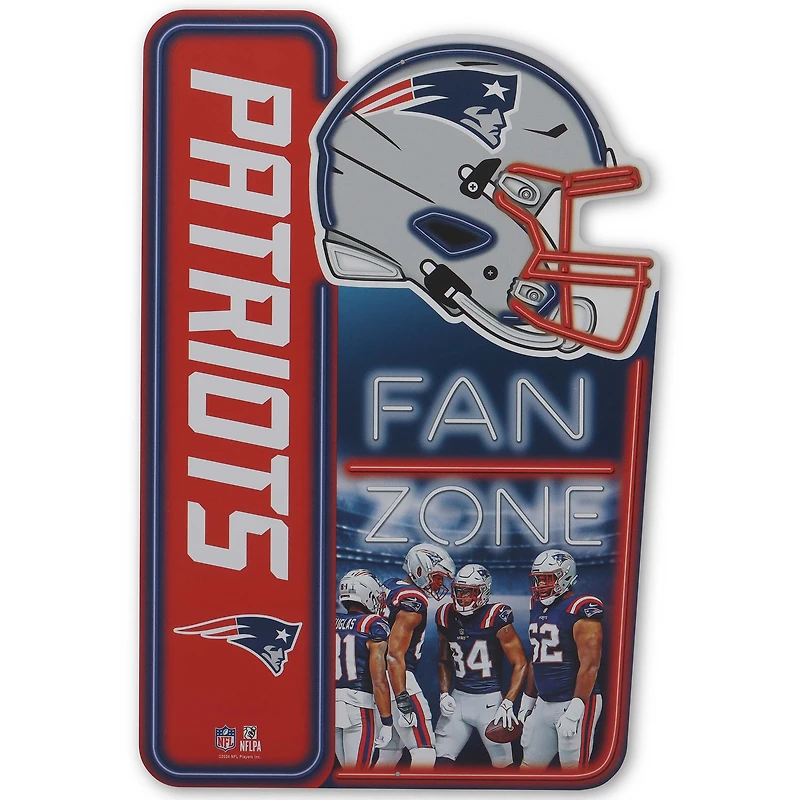 New England Patriots 13" x 19.5" Fan Zone Metal Sign