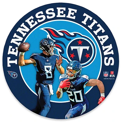 Tennessee Titans Tony Pollard & Will Levis Team Stars 11" Round Metal Sign