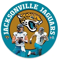 Jacksonville Jaguars Trevor Lawrence & Travis Etienne Jr Team Stars 11" Round Metal Sign