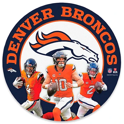 Denver Broncos Pat Surtain II, Bo Nix & Courtland Sutton Team Stars 11" Round Metal Sign