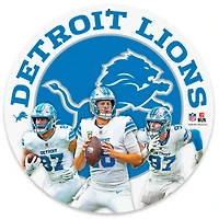 Detroit Lions Isaac TeSlaa, Sam LaPorta & Aidan Hutchinson Team Stars 11" Round Metal Sign
