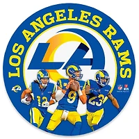 Los Angeles Rams Puka Nacua, Matthew Stafford & Kyren Williams Team Stars 11" Round Metal Sign