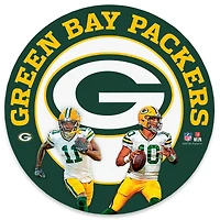 Green Bay Packers Jordan Love & Jayden Reed Team Stars 11" Round Metal Sign