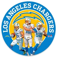 Los Angeles Chargers Ladd McConkey, Justin Herbert & Khalil Mack Team Stars 11" Round Metal Sign