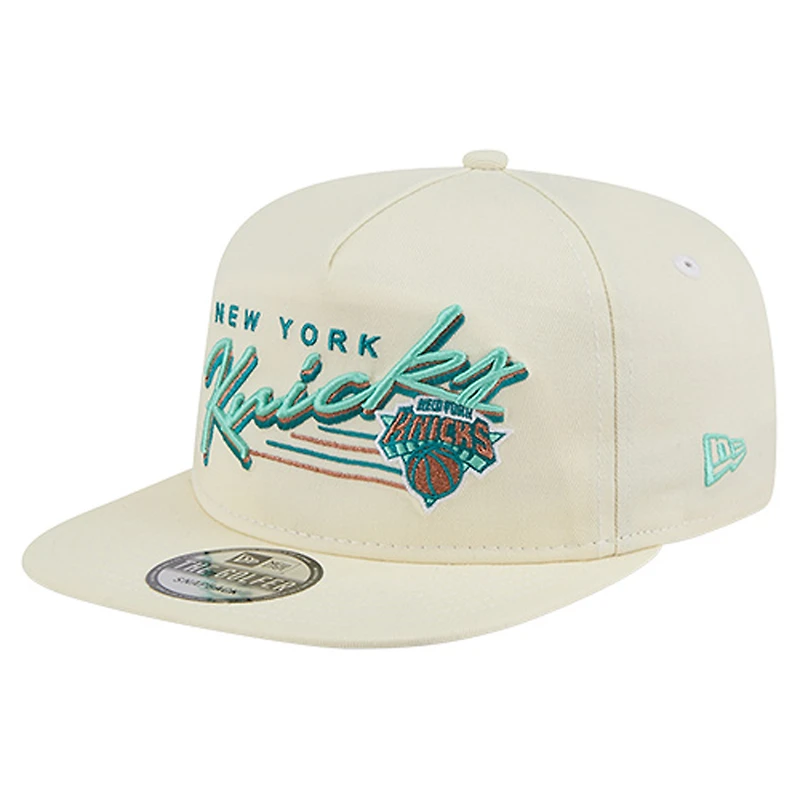 Men's New Era Cream New York Knicks Liberty Golfer Adjustable Hat