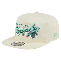 Men's New Era Cream New York Knicks Liberty Golfer Adjustable Hat