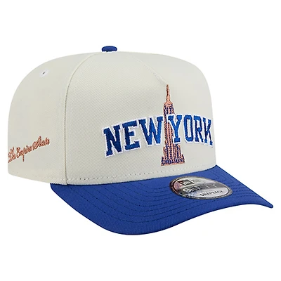Men's New Era White/Blue New York Knicks A-Frame 9FIFTY Adjustable Hat