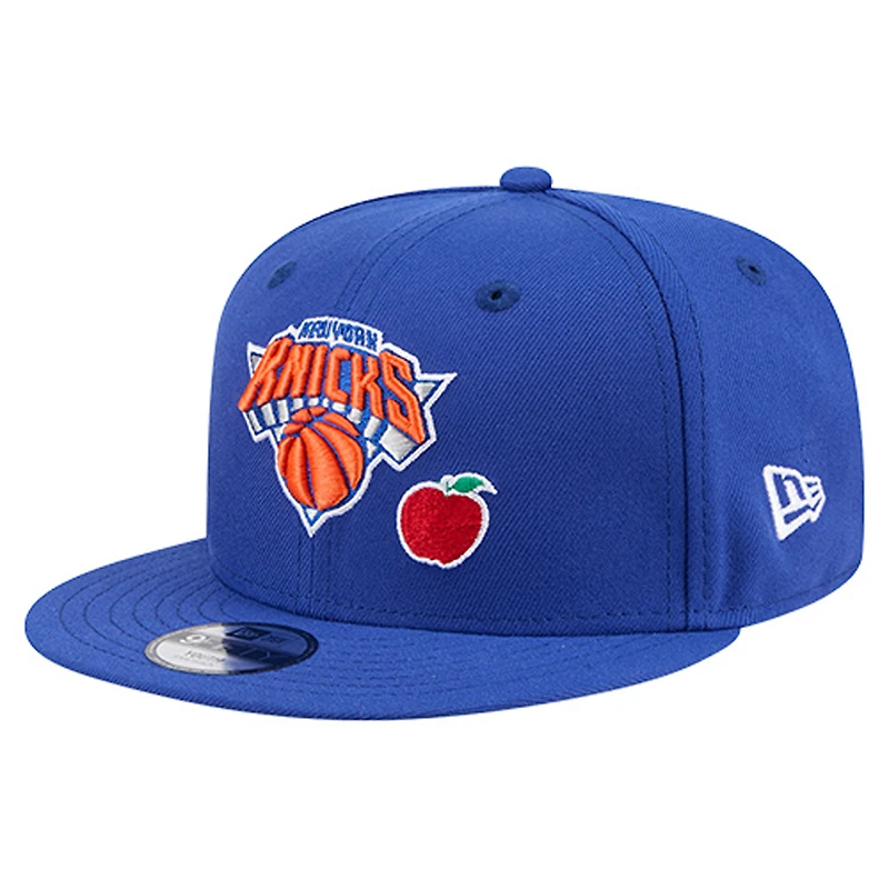 Youth New Era Blue New York Knicks Big Apple 9FIFTY Snapback Hat