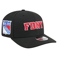 Men's New Era Black New York Rangers FDNY 9SEVENTY Adjustable Hat