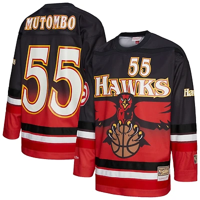 Unisex Mitchell & Ness Dikembe Mutombo Red Atlanta Hawks Maxxed Out Fashion Hockey Jersey