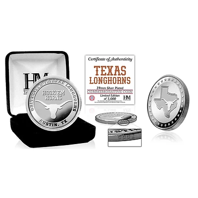 Highland Mint Texas Longhorns 39mm Silver Coin
