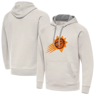 Men's Antigua Cream Phoenix Suns Big Logo Victory Pullover Hoodie