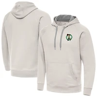 Men's Antigua Cream Boston Celtics Victory Pullover Hoodie
