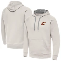 Men's Antigua Cream Cleveland Cavaliers Victory Pullover Hoodie