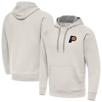 Men's Antigua Cream Indiana Pacers Victory Pullover Hoodie
