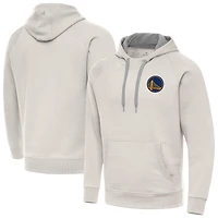 Men's Antigua Cream Golden State Warriors Victory Pullover Hoodie