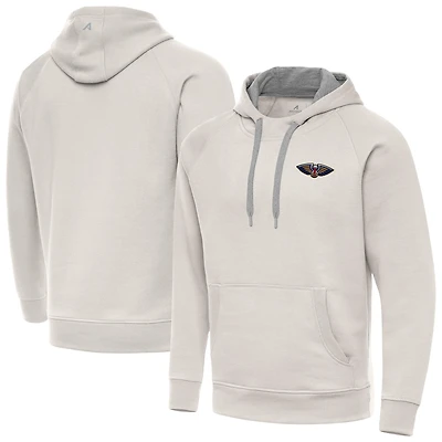 Men's Antigua Cream New Orleans Pelicans Victory Pullover Hoodie
