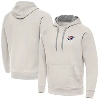Men's Antigua Cream Oklahoma City Thunder Victory Pullover Hoodie