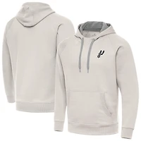 Men's Antigua Cream San Antonio Spurs Victory Pullover Hoodie