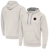 Men's Antigua Cream Toronto Raptors Victory Pullover Hoodie