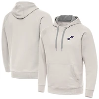 Men's Antigua Cream Utah Jazz Victory Pullover Hoodie