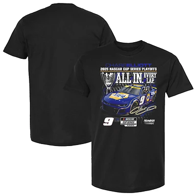 Men's Checkered Flag Sports  Black Chase Elliott 2025 NASCAR Cup Series Playoffs NAPA All T-Shirt