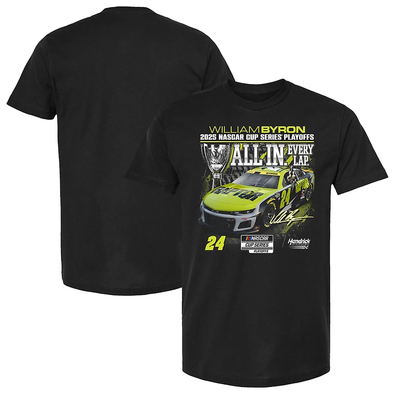 Men's Checkered Flag Sports Black William Byron 2025 NASCAR Cup Series Playoffs Raptor All T-Shirt