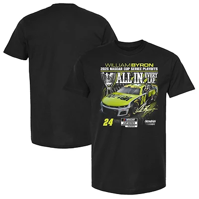 Men's Checkered Flag Sports  Black William Byron 2025 NASCAR Cup Series Playoffs Raptor All T-Shirt