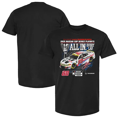 Men's Checkered Flag Sports  Black Shane van Gisbergen 2025 NASCAR Cup Series Playoffs WeatherTech All T-Shirt