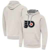 Men's Antigua Cream Philadelphia Flyers Big Logo Victory Pullover Hoodie