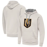 Men's Antigua Cream Vegas Golden Knights Big Logo Victory Pullover Hoodie