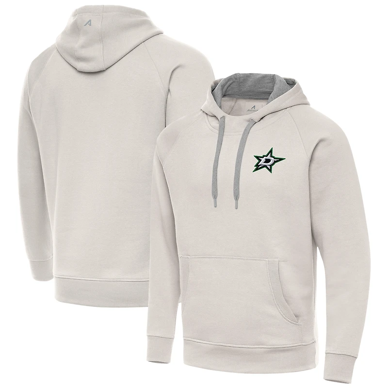 Men's Antigua Cream Dallas Stars Victory Pullover Hoodie