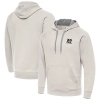 Men's Antigua Cream Anaheim Ducks Victory Pullover Hoodie