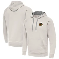 Men's Antigua Cream Chicago Blackhawks Victory Pullover Hoodie