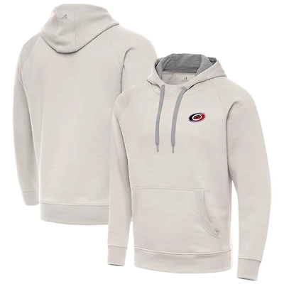 Men's Antigua Cream Carolina Hurricanes Victory Pullover Hoodie