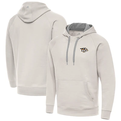 Men's Antigua Cream Nashville Predators Victory Pullover Hoodie