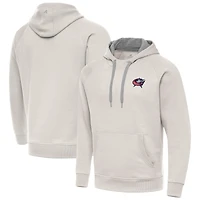 Men's Antigua Cream Columbus Blue Jackets Victory Pullover Hoodie