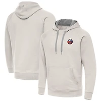 Men's Antigua Cream New York Islanders Victory Pullover Hoodie