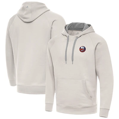 Men's Antigua Cream New York Islanders Victory Pullover Hoodie