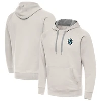 Men's Antigua Cream Seattle Kraken Victory Pullover Hoodie