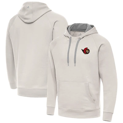Men's Antigua Cream Ottawa Senators Victory Pullover Hoodie
