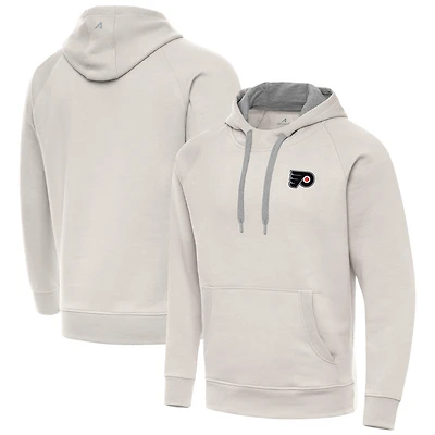 Men's Antigua Cream Philadelphia Flyers Victory Pullover Hoodie