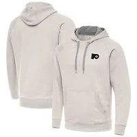 Men's Antigua Cream Philadelphia Flyers Victory Pullover Hoodie
