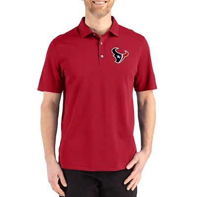 Men's Cutter & Buck Houston Texans Big Tall Advantage Refresh Epic Confidence Recycled Tri-Blend Pique Polo
