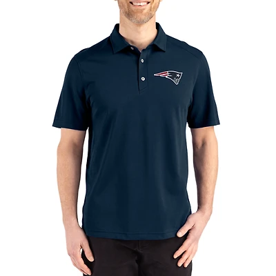 Men's Cutter & Buck Navy New England Patriots Big Tall Advantage Refresh Epic Confidence Recycled Tri-Blend Pique Polo