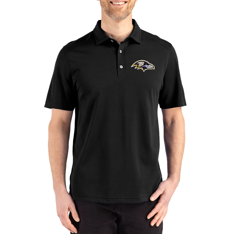Men's Cutter & Buck Baltimore Ravens Big Tall Advantage Refresh Epic Confidence Recycled Tri-Blend Pique Polo